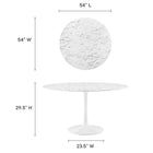 Modway Lippa 54" Round Faux Marble Dining Table