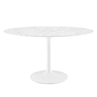 Modway Lippa 54" Oval Faux Marble Dining Table  