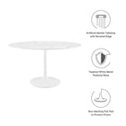 Modway Lippa 54" Oval Faux Marble Dining Table