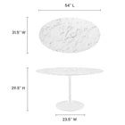 Modway Lippa 54" Oval Faux Marble Dining Table