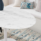 Modway Lippa 54" Oval Faux Marble Dining Table
