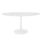 Modway Lippa 60" Oval Faux Marble Dining Table  