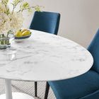 Modway Lippa 60" Oval Faux Marble Dining Table