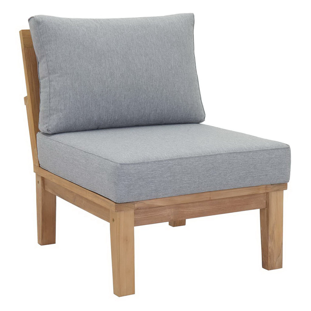 Modway Marina Armless Outdoor Patio Teak Sofa  