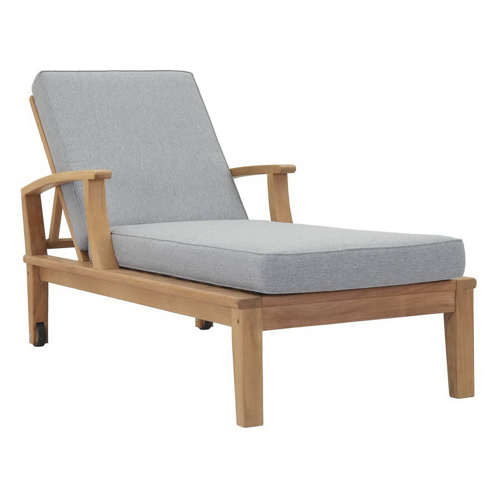 Modway Marina Outdoor Patio Teak Single Chaise  