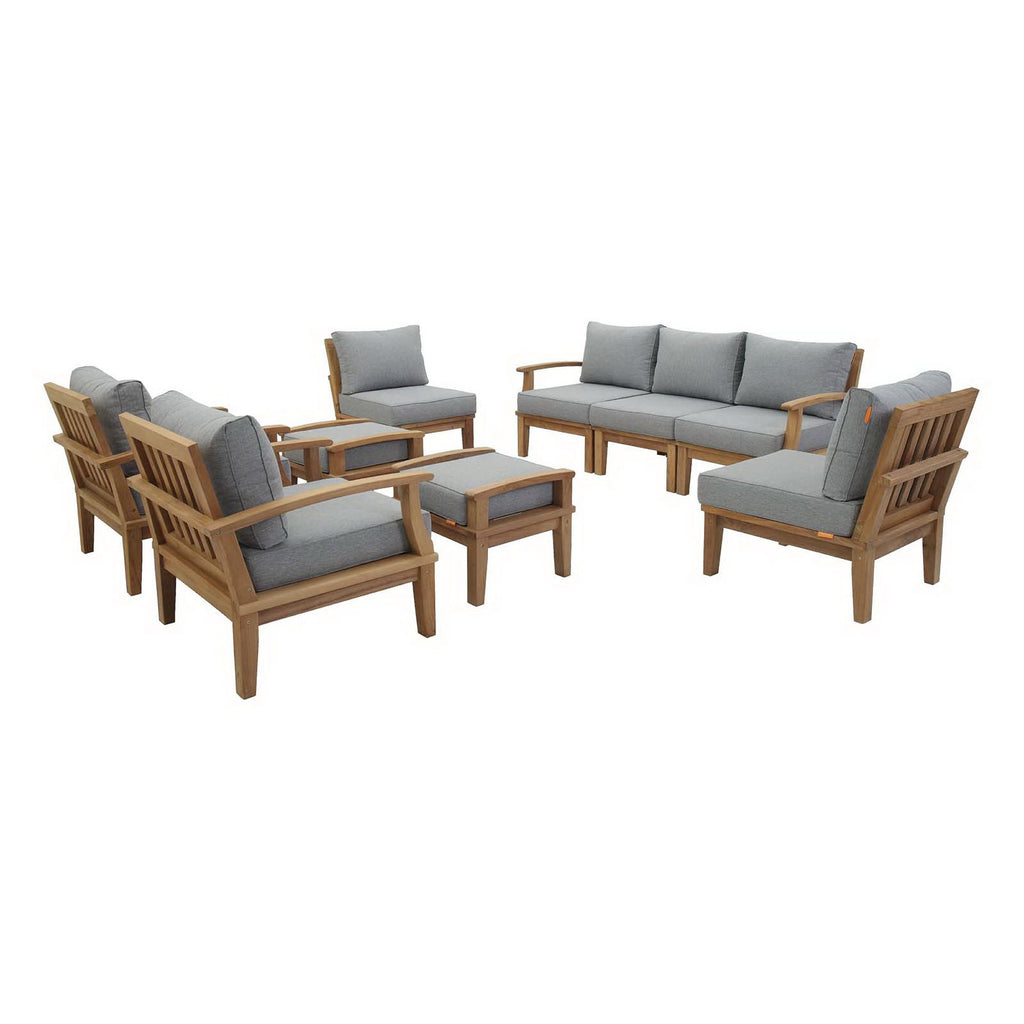 Modway Marina 9 Piece Outdoor Patio Teak Set  