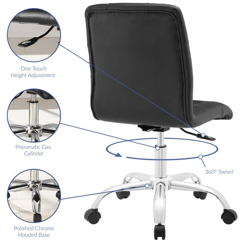 Modway Prim Armless Mid Back Office Chair  