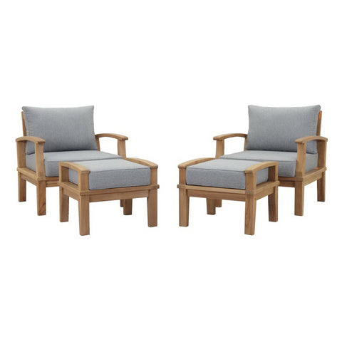 Modway Marina 4 Piece Outdoor Patio Teak Set EEI-1537