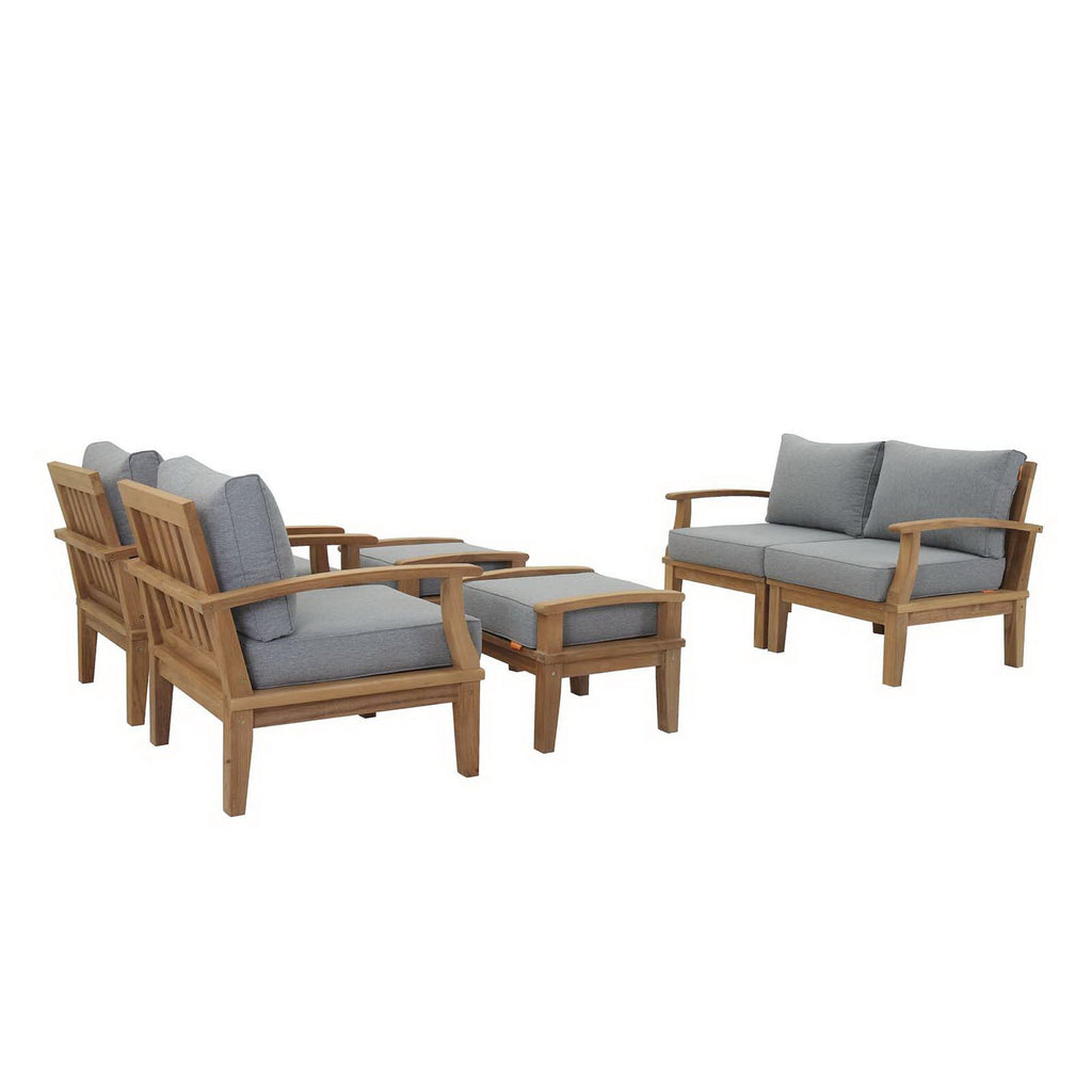Modway Marina 6 Piece Outdoor Patio Teak Set  