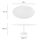 Modway Lippa 78" Oval Wood Dining Table