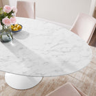 Modway Lippa 78" Oval Faux Marble Dining Table