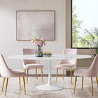 Modway Lippa 78" Oval Faux Marble Dining Table