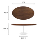 Modway Lippa 78" Oval Wood Dining Table