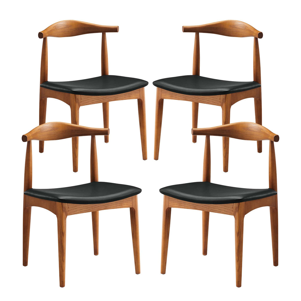 Modway Tracy Wood Dining Chairs Set of 4  