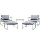 Modway Fortuna 5 Piece Outdoor Patio Sectional Sofa Set  