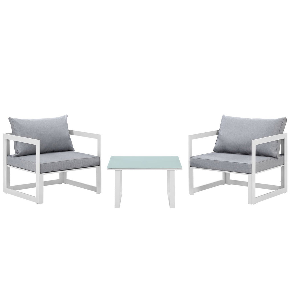 Modway Fortuna 3 Piece Outdoor Patio Sectional Sofa Set  
