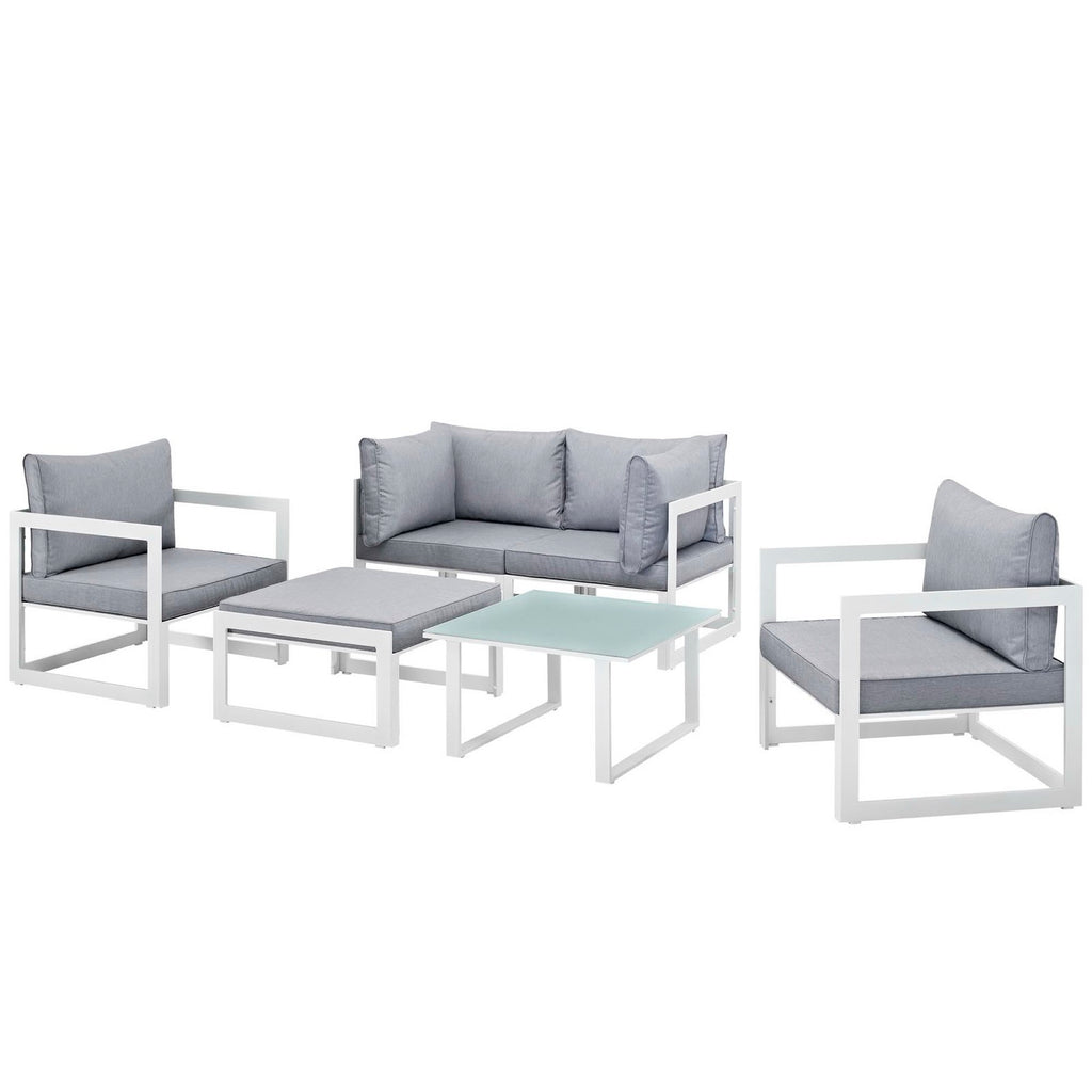 Modway Fortuna 6 Piece Outdoor Patio Sectional Sofa Set  
