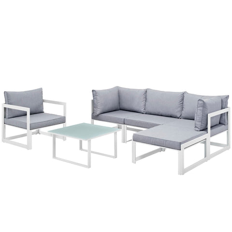 Modway Fortuna 6 Piece Outdoor Patio Sectional Sofa Set EEI-1732