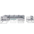 Modway Fortuna 9 Piece Outdoor Patio Sectional Sofa Set  