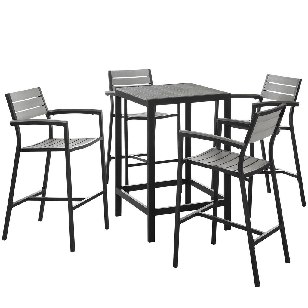 Modway Maine 5 Piece Outdoor Patio Bar Set  