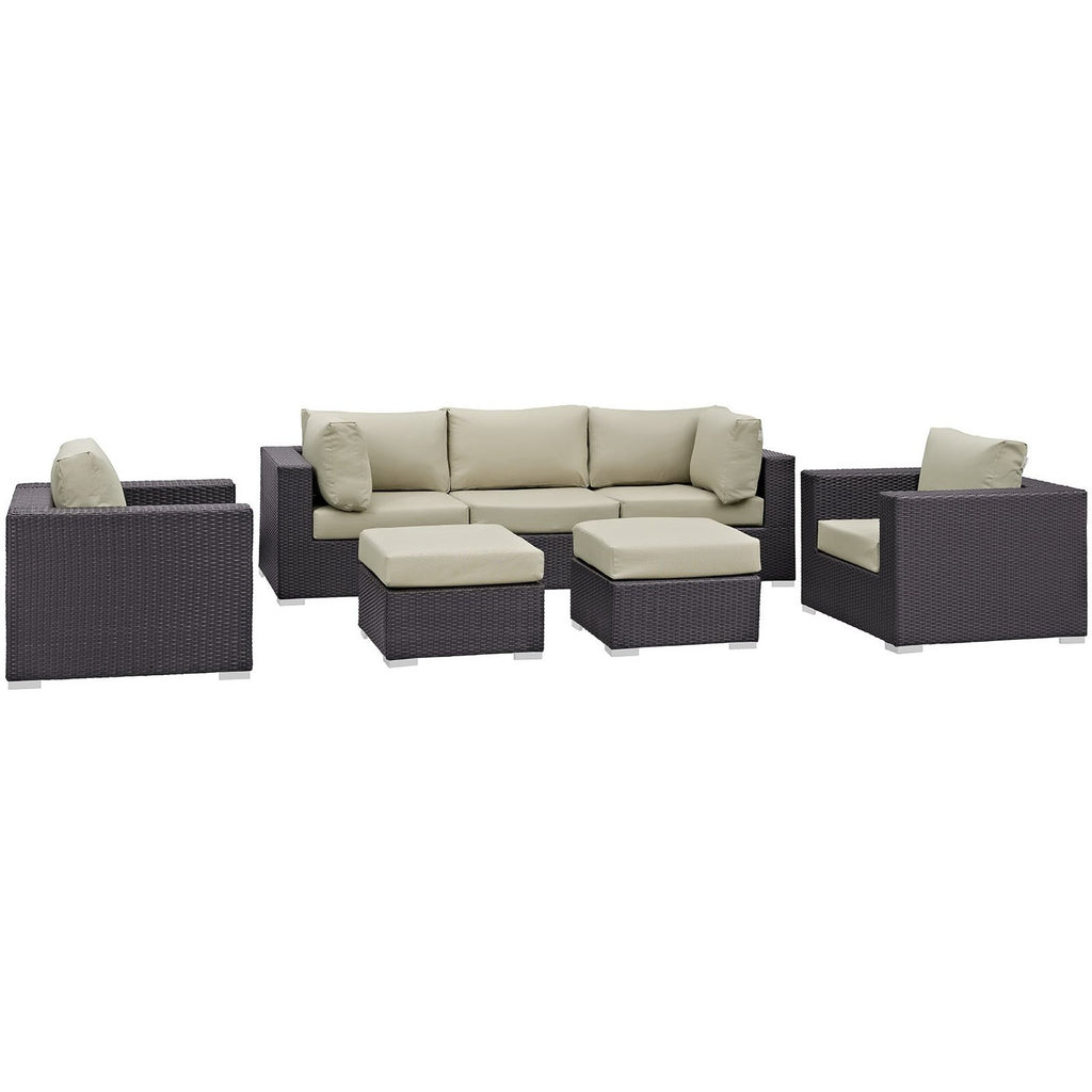 Modway Gather 7 Piece Outdoor Patio Sectional Set  
