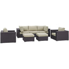 Modway Gather 7 Piece Outdoor Patio Sectional Set  