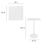 Modway Lippa 28" Square Wood Bar Table