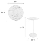 Modway Lippa 28" Round Faux Marble Bar Table