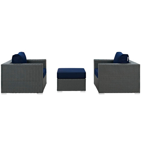 Modway Sojourn 3 Piece Outdoor Patio Sunbrella® Sectional Set EEI-1891