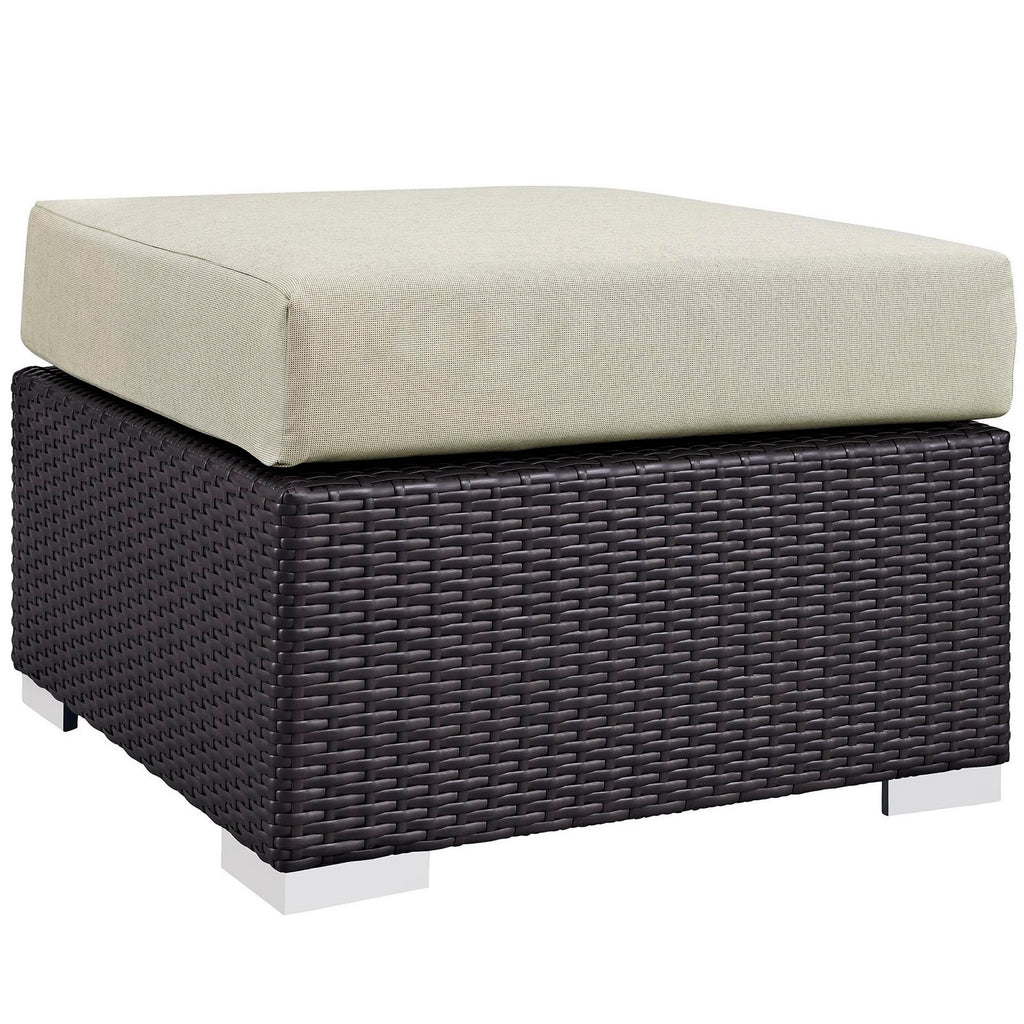 Modway Convene Outdoor Patio Fabric Square Ottoman  
