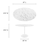 Modway Lippa 48" Oval Faux Marble Dining Table