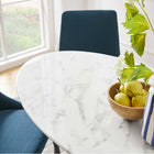 Modway Lippa 48" Oval Faux Marble Dining Table