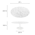 Modway Lippa 48" Oval Faux Marble Coffee Table