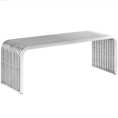 Modway Pipe 47" Stainless Steel Bench  