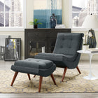 Modway Ramp Upholstered Fabric Lounge Chair Set