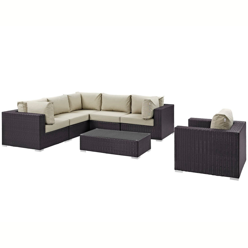 Modway Convene 7 Piece Outdoor Patio Sectional Set EEI-2157