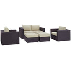 Modway Convene 5 Piece Outdoor Patio Sofa Set  