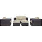 Modway Convene 5 Piece Outdoor Patio Sofa Set