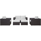 Modway Convene 5 Piece Outdoor Patio Sofa Set