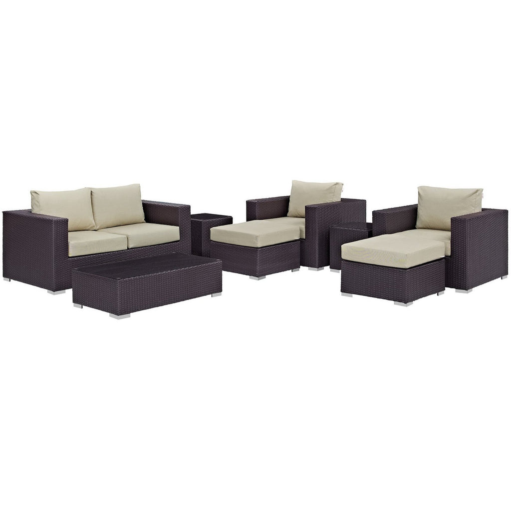 Modway Convene 8 Piece Outdoor Patio Sofa Set  
