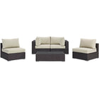 Modway Convene 5 Piece Outdoor Patio Sectional Set EEI-2163