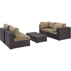 Modway Convene 5 Piece Outdoor Patio Sectional Set EEI-2163