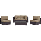 Modway Convene 5 Piece Outdoor Patio Sectional Set EEI-2163
