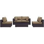 Modway Convene 5 Piece Outdoor Patio Sectional Set EEI-2163