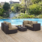 Modway Convene 5 Piece Outdoor Patio Sectional Set EEI-2163