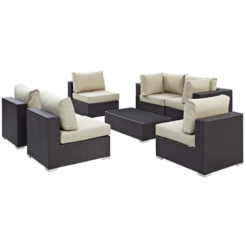 Modway Convene 7 Piece Outdoor Patio Sectional Set EEI-2164