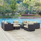Modway Convene 10 Piece Outdoor Patio Sectional Set