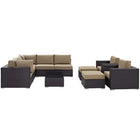 Modway Convene 10 Piece Outdoor Patio Sectional Set
