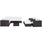 Modway Convene 10 Piece Outdoor Patio Sectional Set