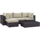 Modway Convene 5 Piece Outdoor Patio Sectional Set EEI-2172